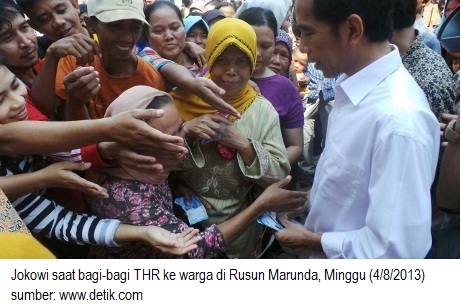 Hasil gambar untuk gambar jokowi memberi sedekah