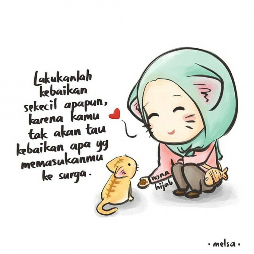 Gambar Kartun Muslimah Dengan Kata Kata Bijak Kolek Gambar