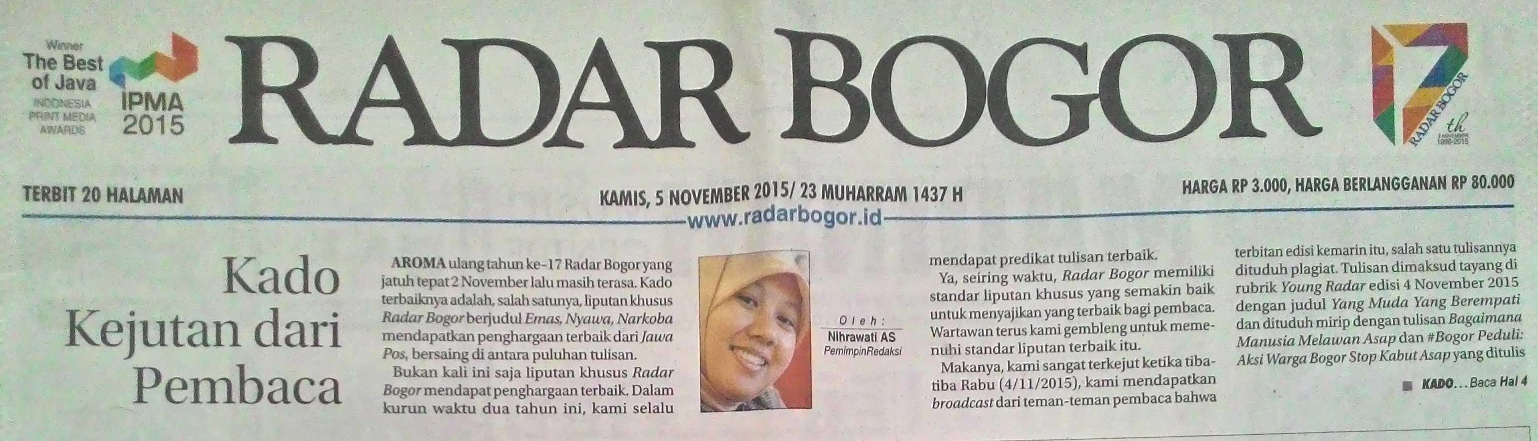 Klarifikasi dan Maaf Radar Bogor Kado Indah dari Penulis Kompasiana oleh Achmad Siddik Halaman all Kompasiana
