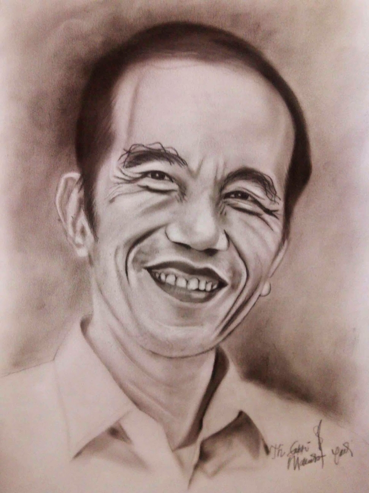 Gambar Sketsa Wajah Pak Jokowi