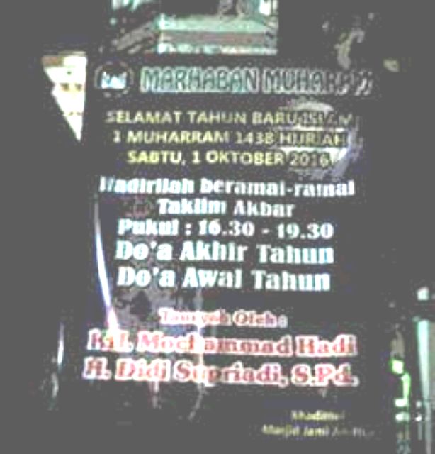 Selamat Tahun Baru 1 Muharram 1438 Hijriah oleh Thamrin  Selamat Tahun Baru 1 Muharram 1438 Hijriah oleh Thamrin