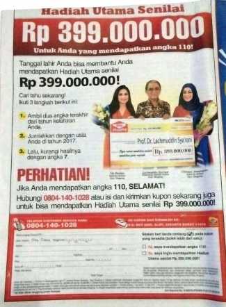 Rayuan Iklan Hadiah 399 Juta Rupiah Halaman 1 Kompasiana Com