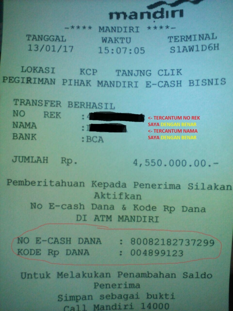 Kronologis Lengkap Penipuan Mandiri E Cash Halaman 1 Kompasiana Com