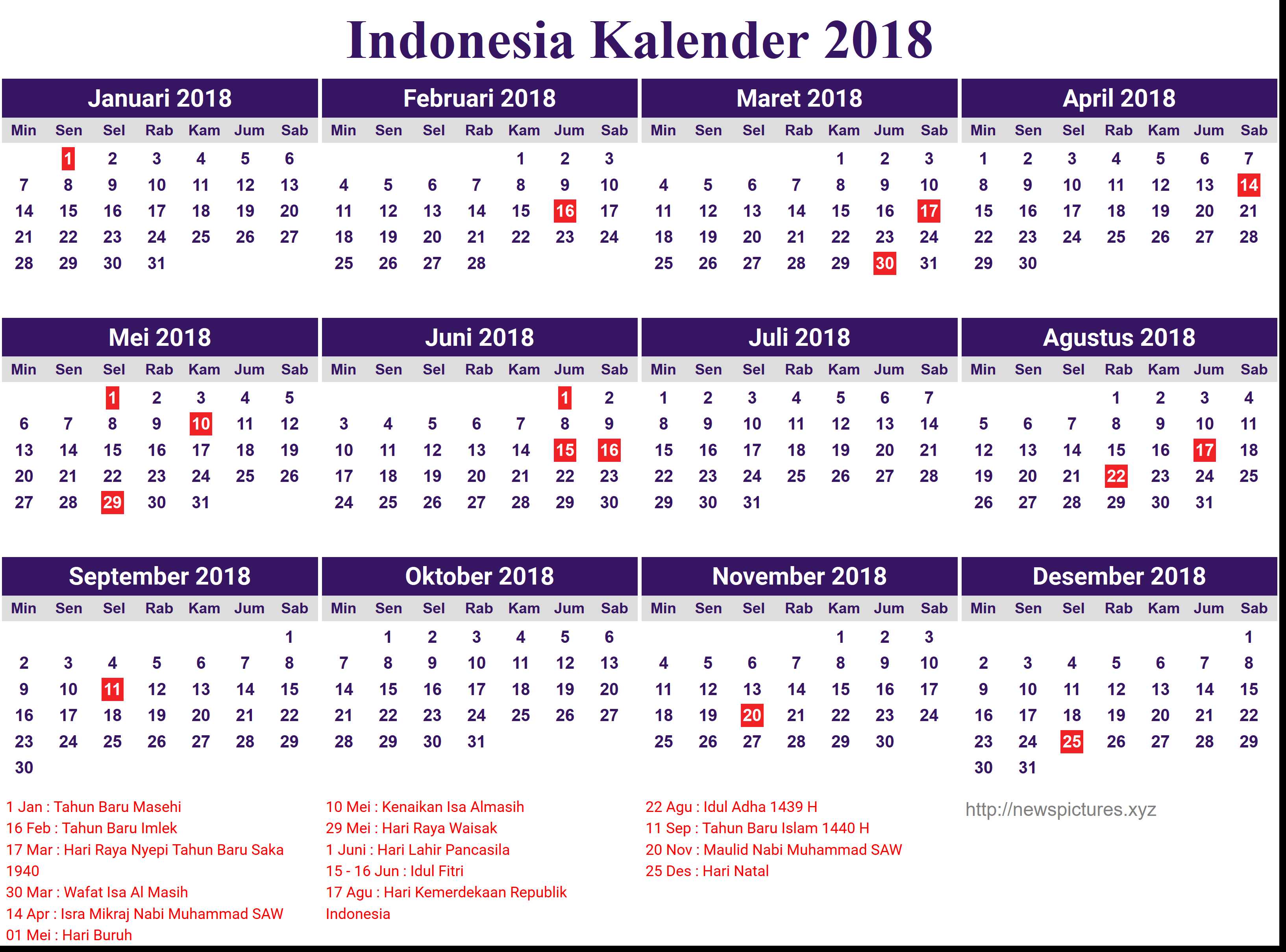 Kalender 2018 Idul Fitri - Myweightwatchersrecipes.club