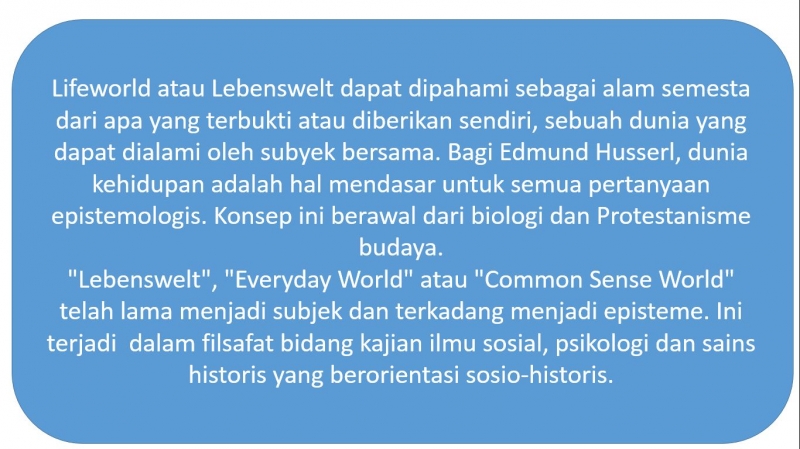 Filsafat Lebenswelt 1 Halaman 1 Kompasiana Com