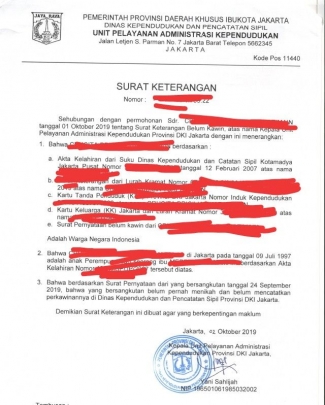 Cara Mengurus Surat Keterangan Belum Menikah Skbm Unmarried