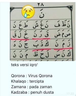 Please Menghubung Hubungkan Virus Corona Dengan Iqro 1 Itu Sama