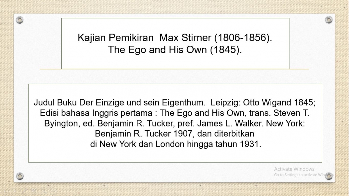 Kajian Literatur Max Stirner 1845 Halaman All Kompasianacom