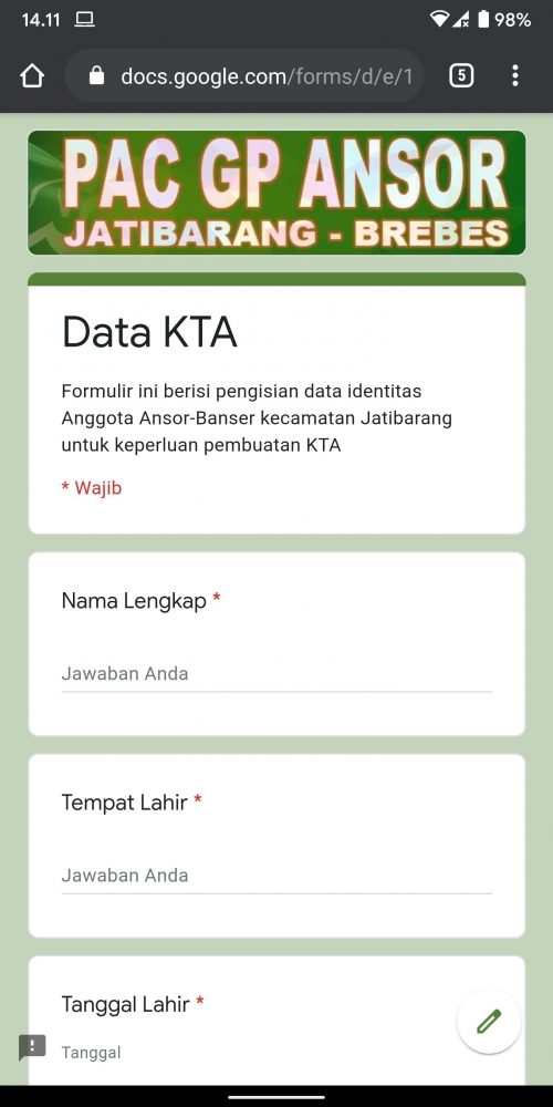 Pemanfaatan Google Form untuk Pengumpulan Data dan