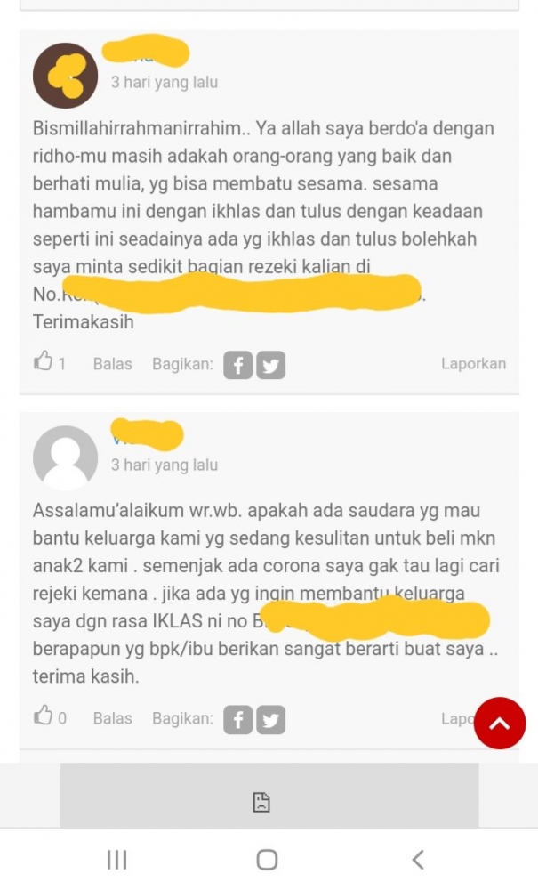 Minta-minta Duit di Kolom Komentar Berita, Bagaimana Ini? Halaman 1