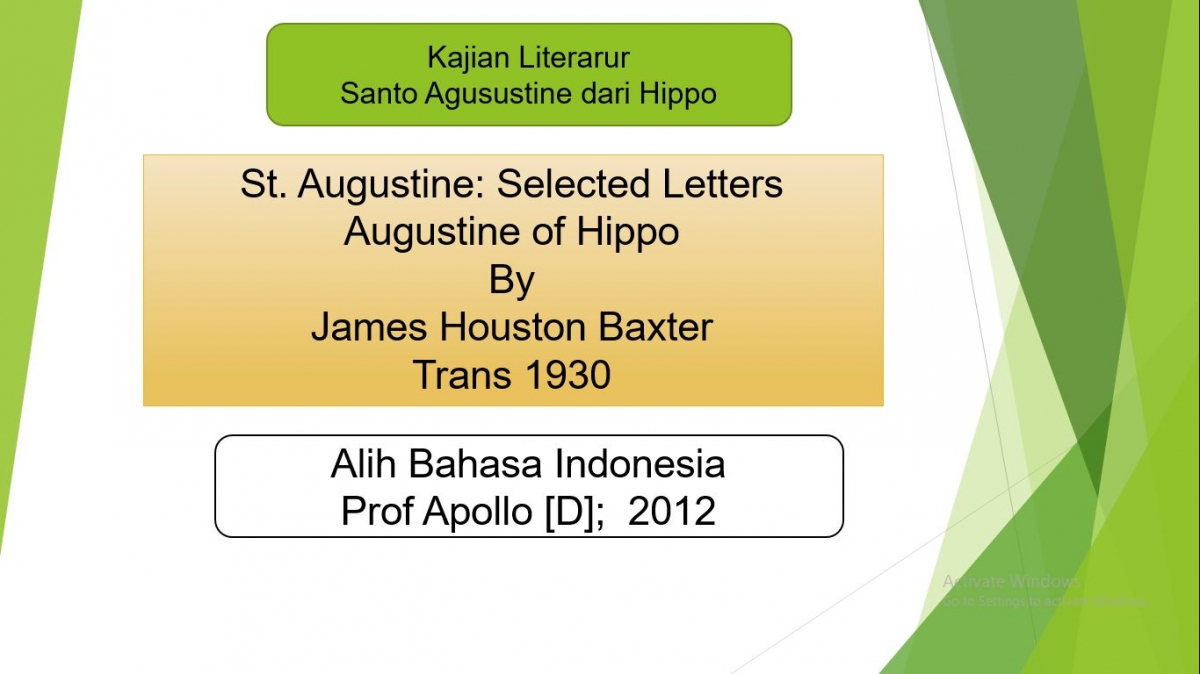Surat Terpilih Santo Agustinus Dari Hippo Halaman All Kompasiana Com