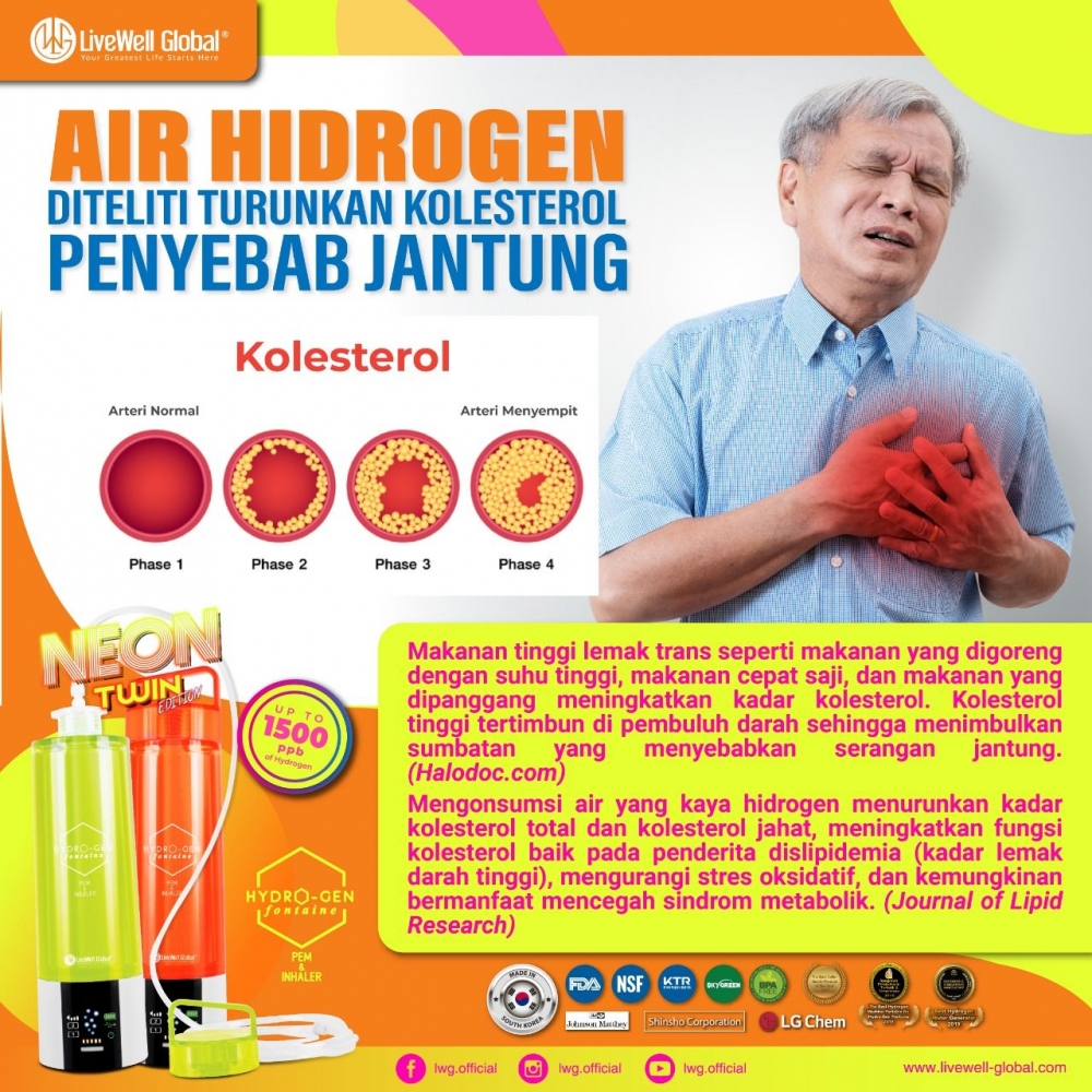 Perhatikan Asupan Makanan Rendah Kolesterol dan Rutin Minum Air