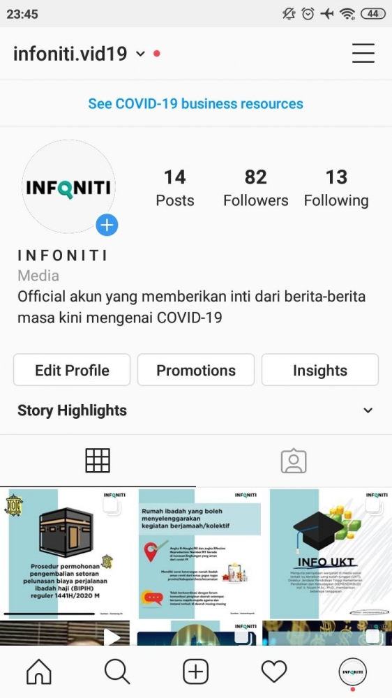 Penggunaan Instagram Sebagai Publikasi Kebijakan Pemerintah Selama Masa Pandemi Covid 19 Pada Akun Infoniti Vid19 Kompasiana Com