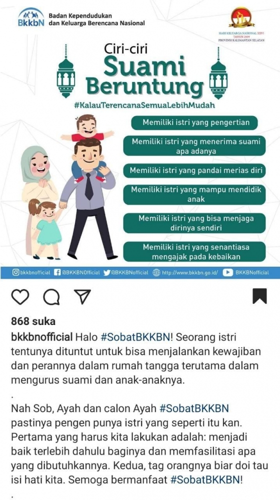 Postingan Akun Instagram Bkkbn Gender Bias Masa Sih Kompasiana Com Postingan Akun Instagram Bkkbn Gender Bias Masa Sih Kompasiana Com
