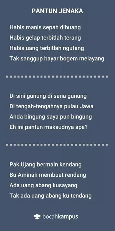 Puisi Lama Pantun Jenaka Halaman 1 Kompasiana Com<script async src=