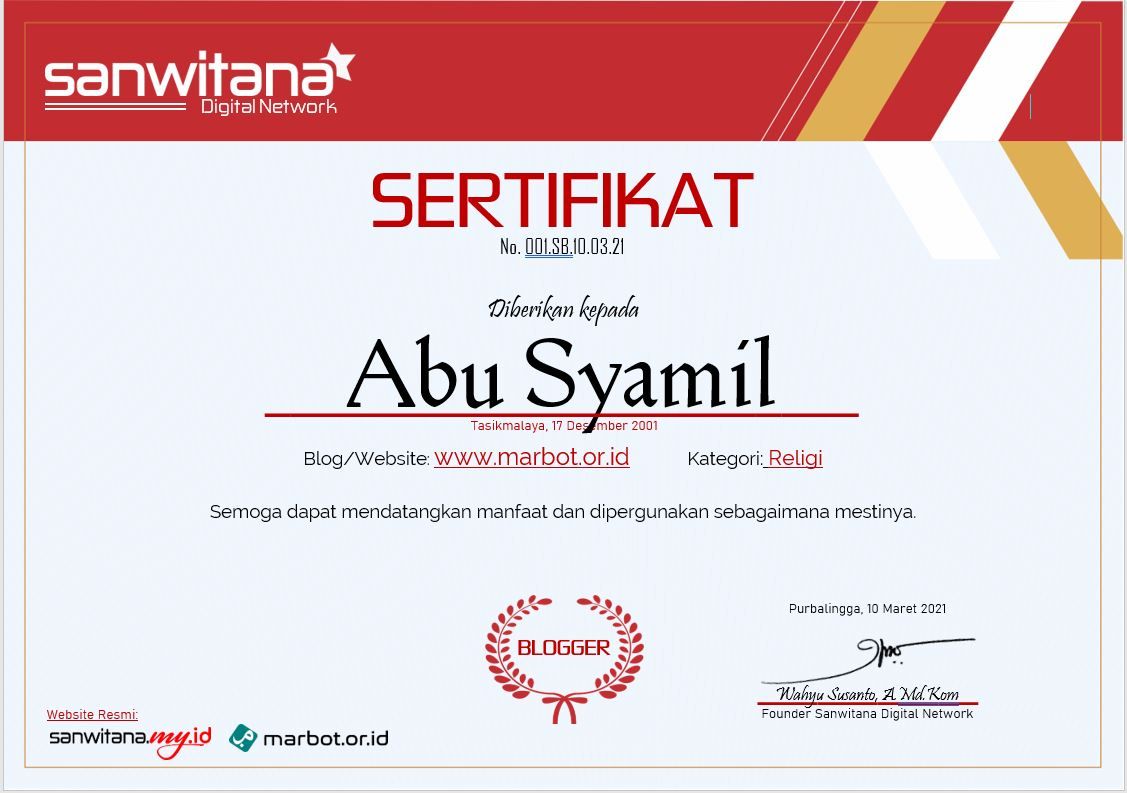 Sertifikat Blogger Pertamamu Gratis - Kompasiana.com