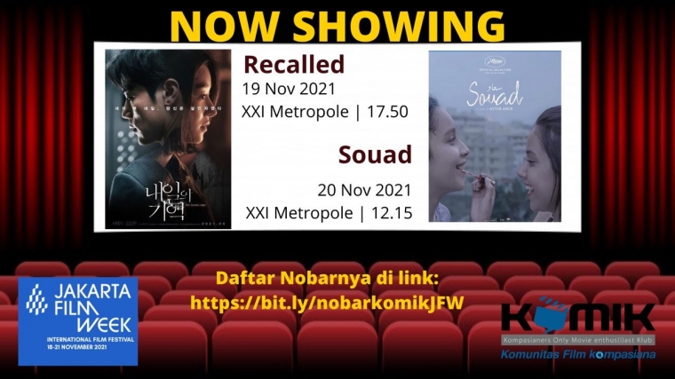 Lagi, Yuk Nobar di Jakarta Film Week, Ada "Recalled" dan "Souad"!