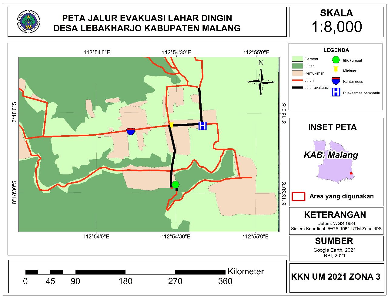 Rawan Bencana Gunung Semeru, Mahasiswa KKN UM Buat Peta Jalur Evakuasi ...