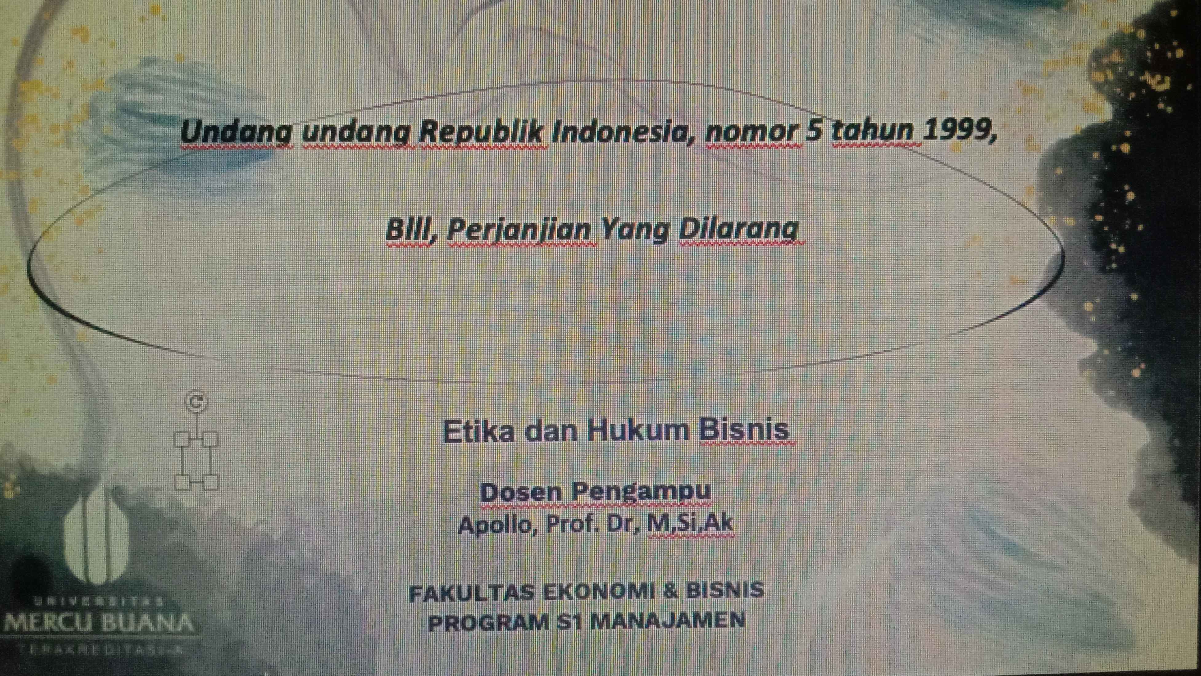 K13_Undang-Undang Republik Indonesia Nomor 5 Tahun 1999, Perjanjian ...