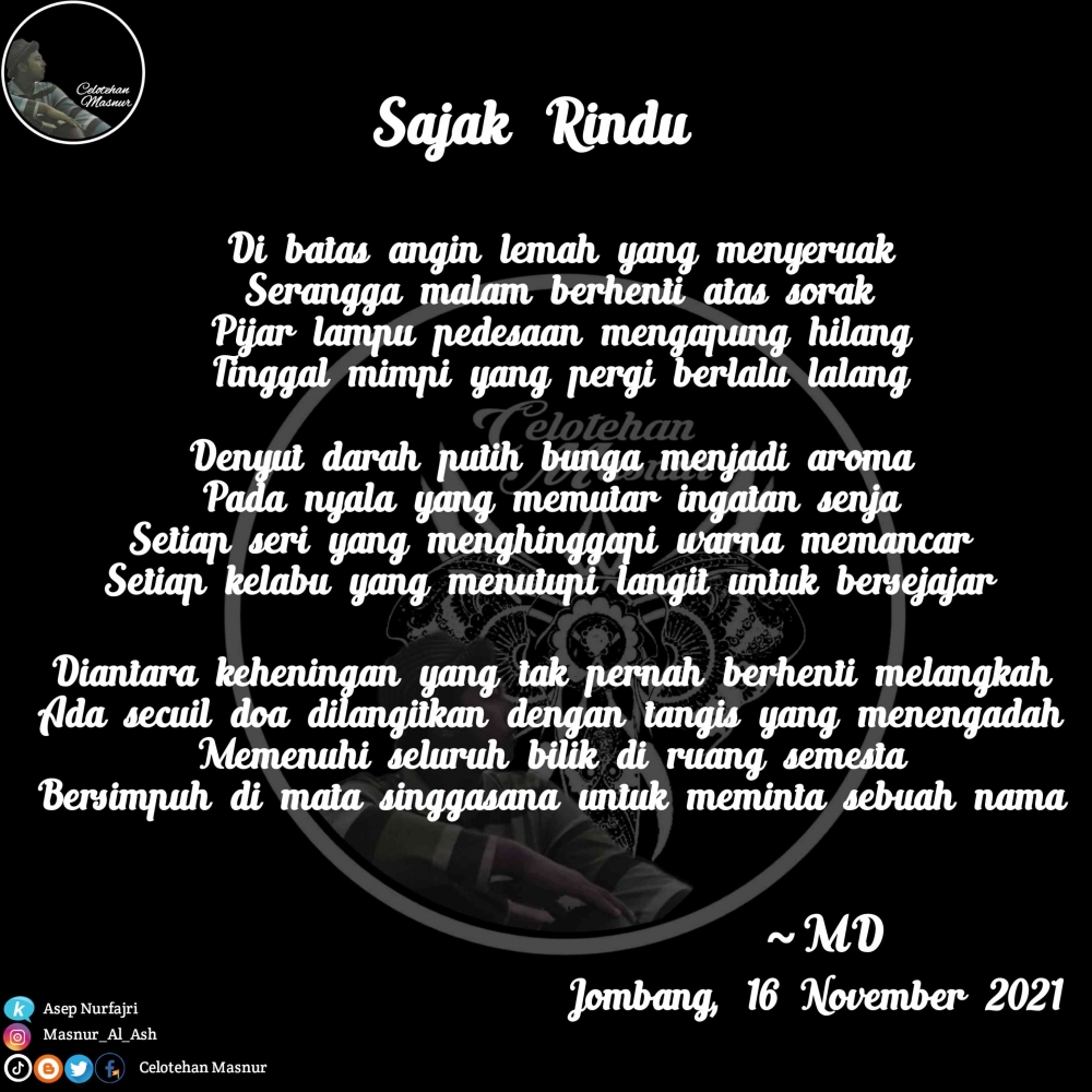 Sajak Rindu #9 (Doa dan Takdir Yang Beradu di Singgasana) Halaman 1 ...