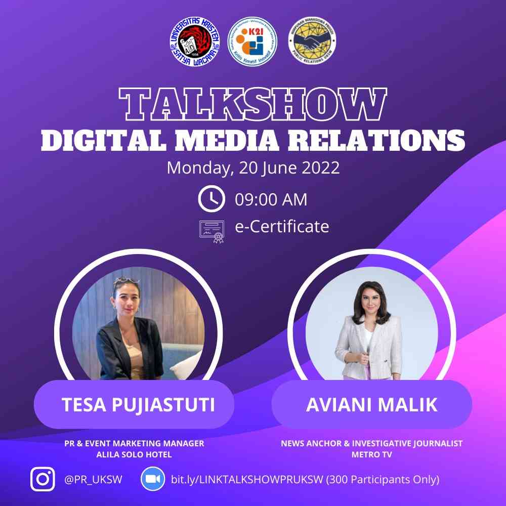 Program Digital Talk Talkshow Digital Media Relations Program Studi S1 Public Relations UKSW ...