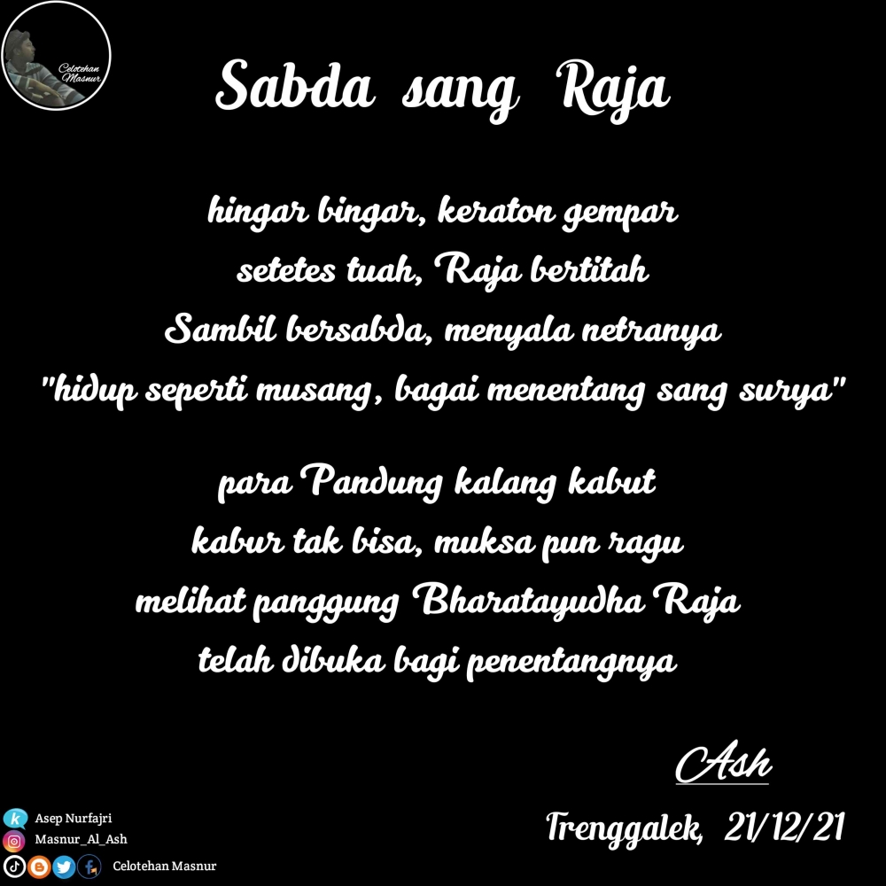 Sandung Raja Sabda Sang Raja Halaman 1 - Kompasiana.com