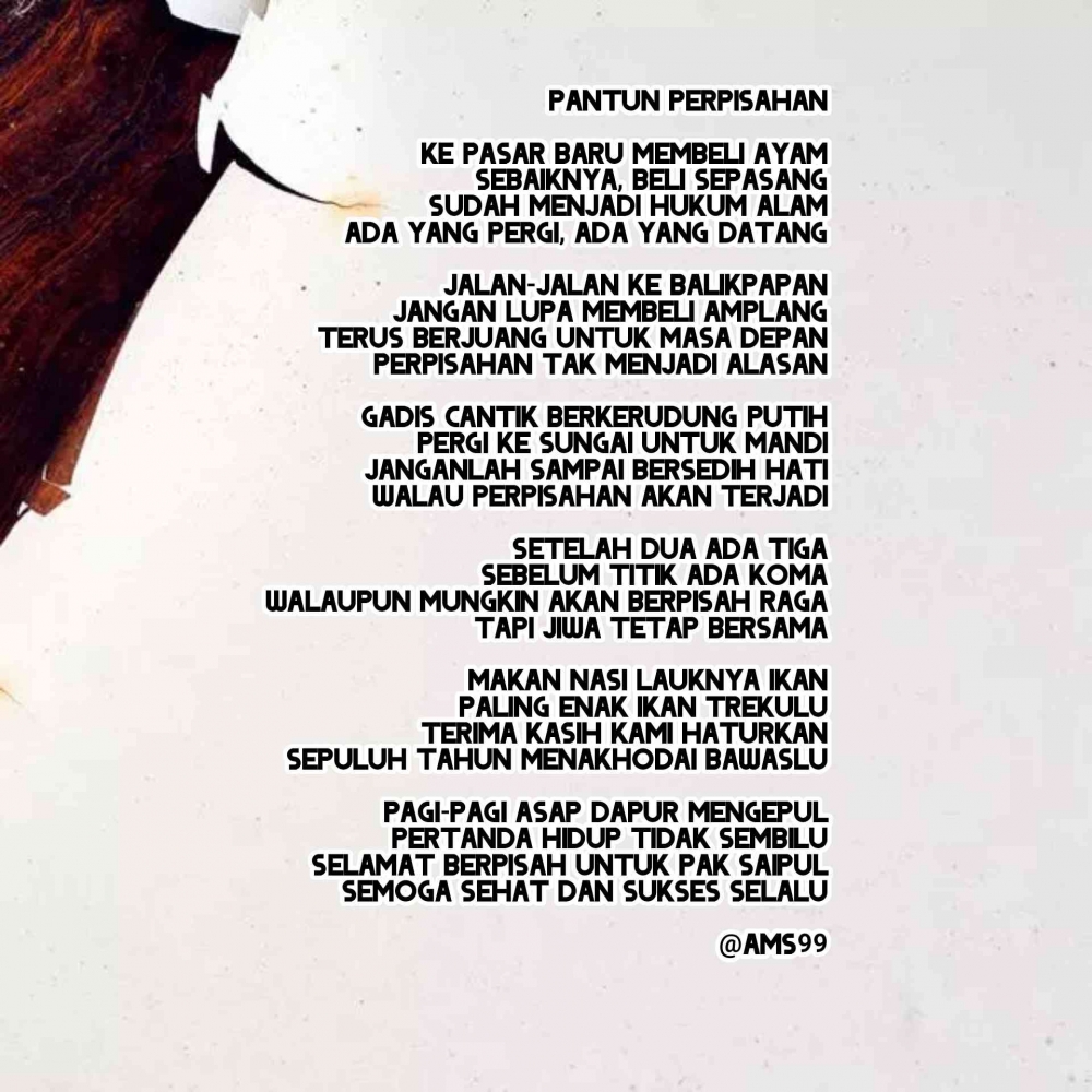 Puisi: Pantun Perpisahan - Kompasiana.com