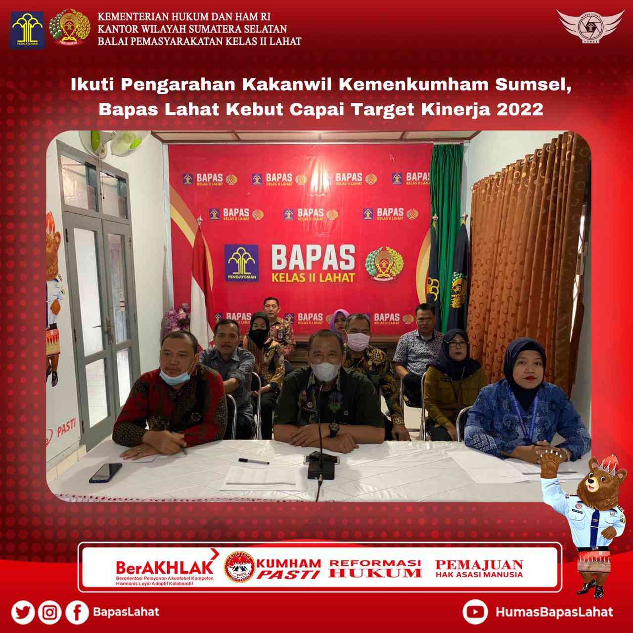 Ikuti Pengarahan Kakanwil Kemenkumham Sumsel, Bapas Lahat Kebut Capai ...