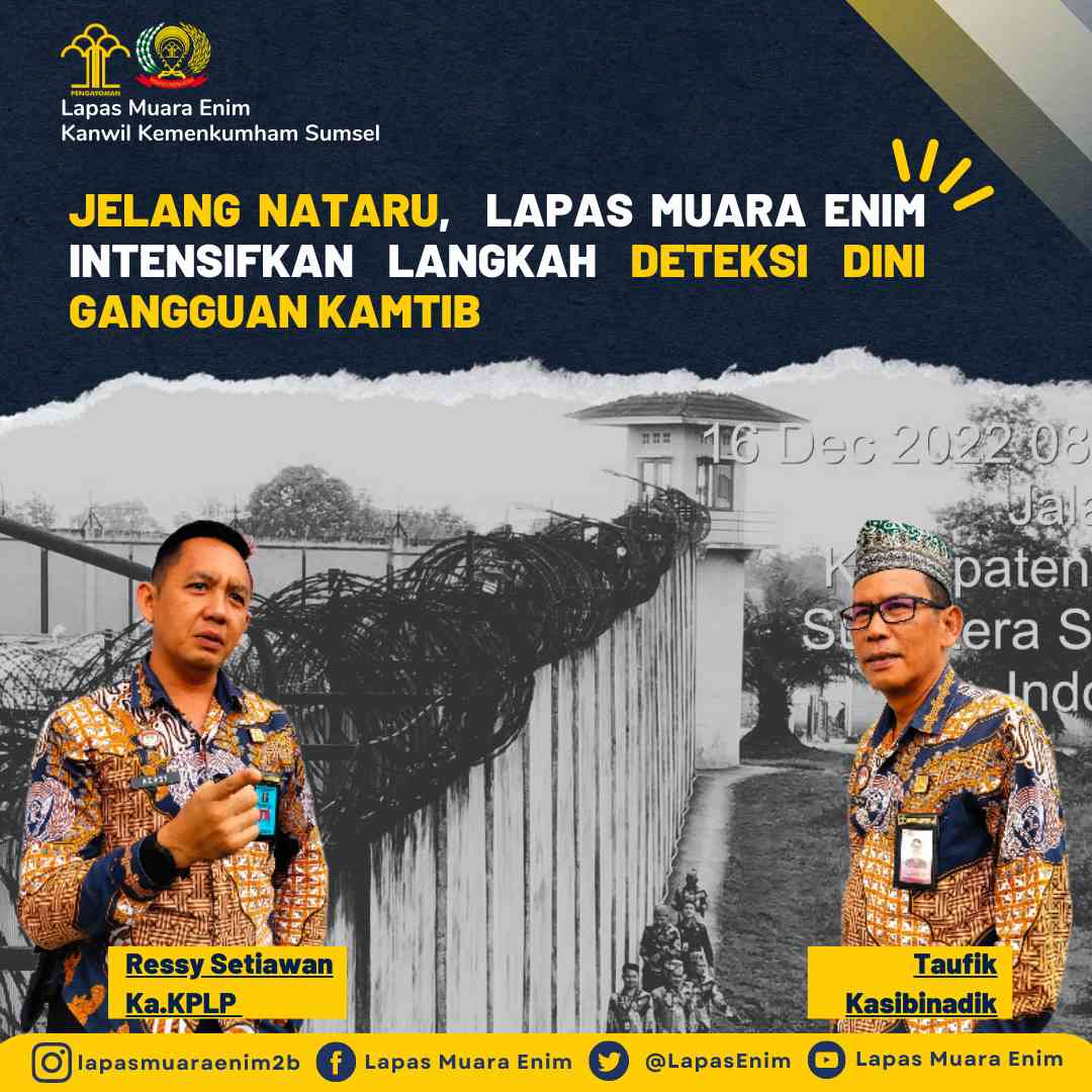 Jelang Nataru, Lapas Muara Enim Intensifkan Langkah Dekteksi Dini ...