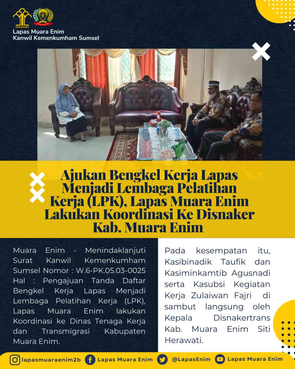 Ajukan Bengkel Kerja Lapas Menjadi Lembaga Pelatihan Kerja(LPK), Lapas ...