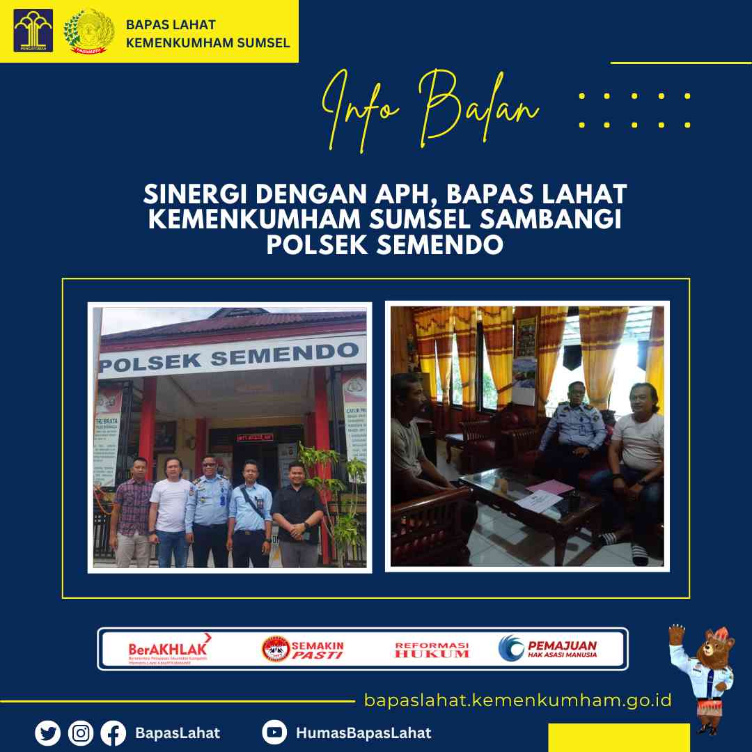 Sinergi Dengan APH, Bapas Lahat Kemenkumham Sumsel Sambangi Polsek ...