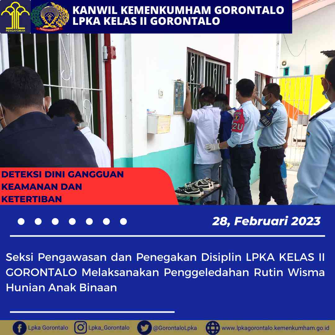 Deteksi Dini Gangguan Kamtib, LPKA Gorontalo Laksanakan Penggeledahan ...