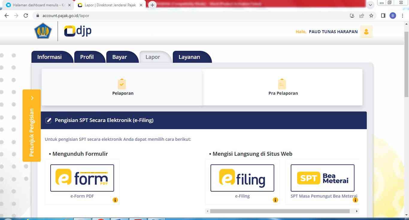 Cara Lapor SPT Tahunan Wajib Pajak Badan Via E-Form Halaman 1 ...