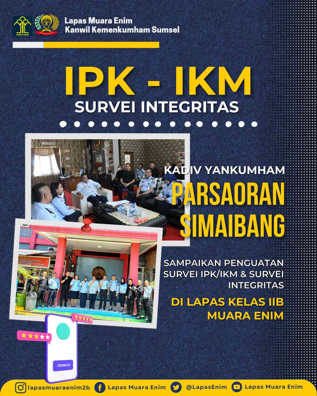 Lapas Muara Enim Terima Penguatan Survei Integritas Oleh Kadiv ...