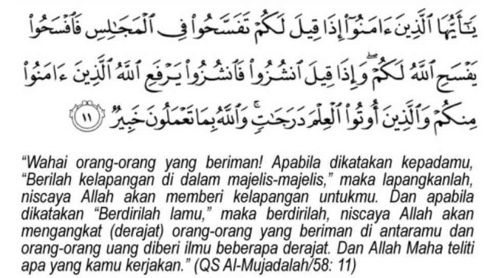 Konsep Pendidikan Menurut Al Qur'an (Tafsir Al-Mujadalah Ayat 11 ...