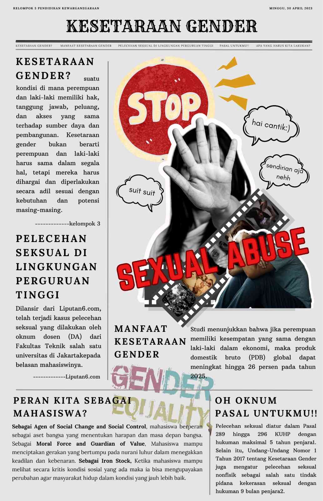 Perjuangan Masih Berlanjut, Menjadikan Kesetaraan Gender Halaman 1 ...