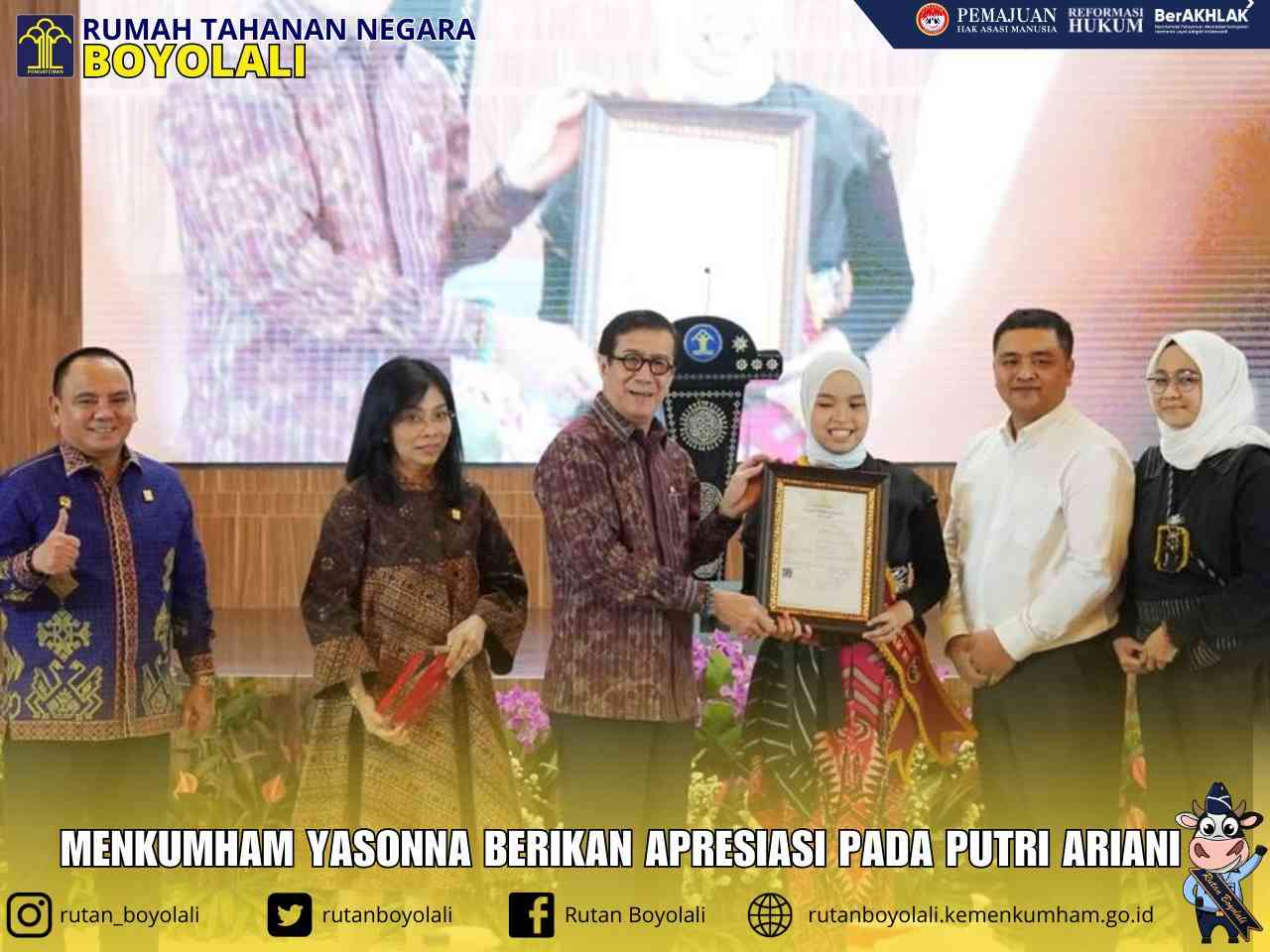 Menkumham Yasonna Berikan Apresiasi Pada Putri Ariani Halaman 1 ...