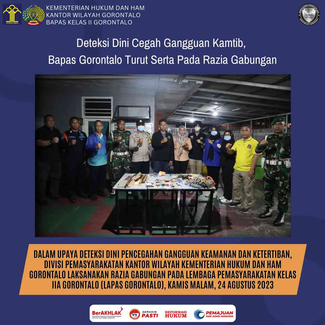 Deteksi Dini Cegah Gangguan Kamtib, Bapas Gorontalo Turut Serta Pada ...