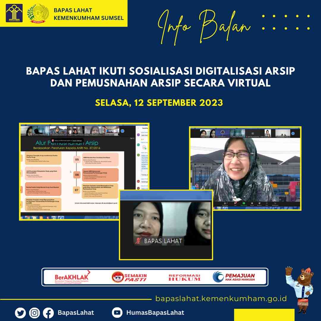 Bapas Lahat Ikuti Sosialisasi Digitalisasi Arsip Dan Pemusnahan Arsip ...