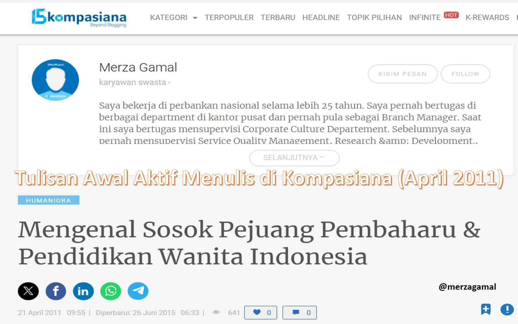 Menulis Di Kompasiana Miskin Reward, Tetapi Mengangenkan Halaman 1 ...