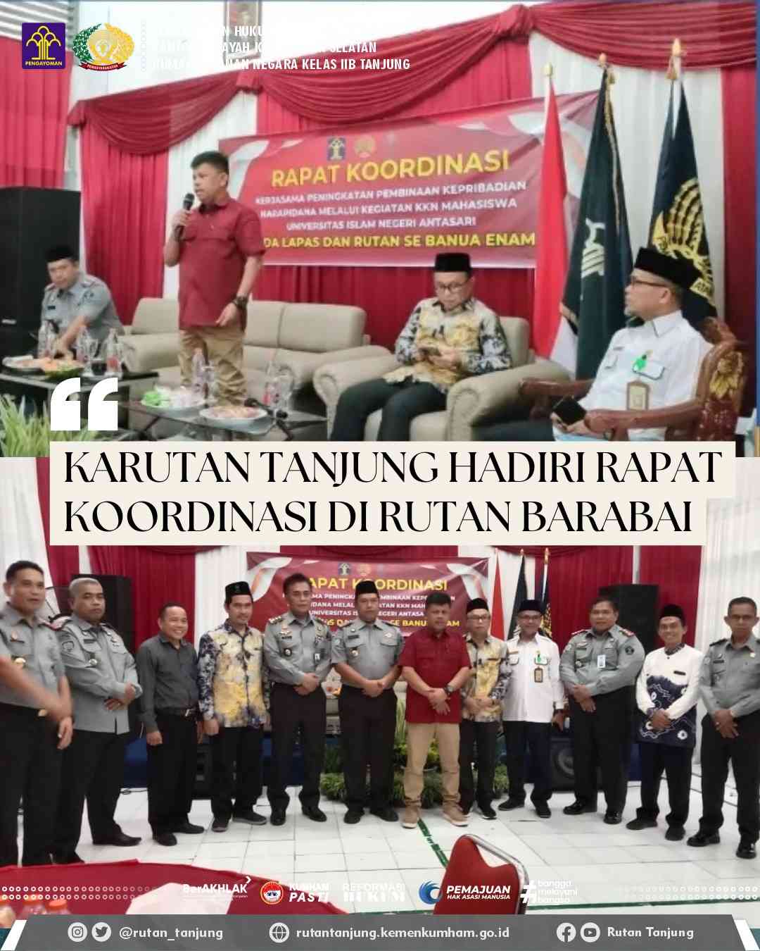 Karutan Tanjung Hadiri Rapat Koordinasi Di Rutan Barabai - Kompasiana.com