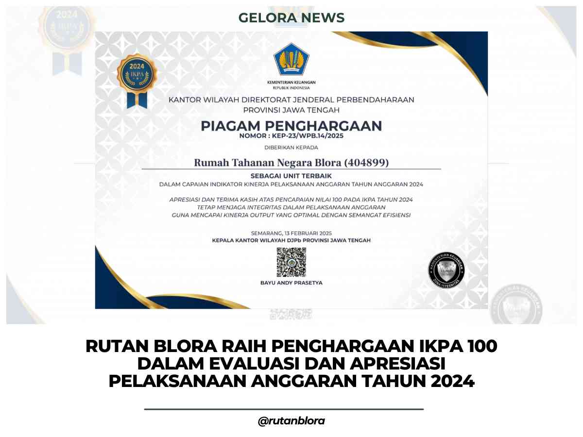 Rutan Blora Raih Penghargaan IKPA 100 dalam Evaluasi dan Apresiasi ...