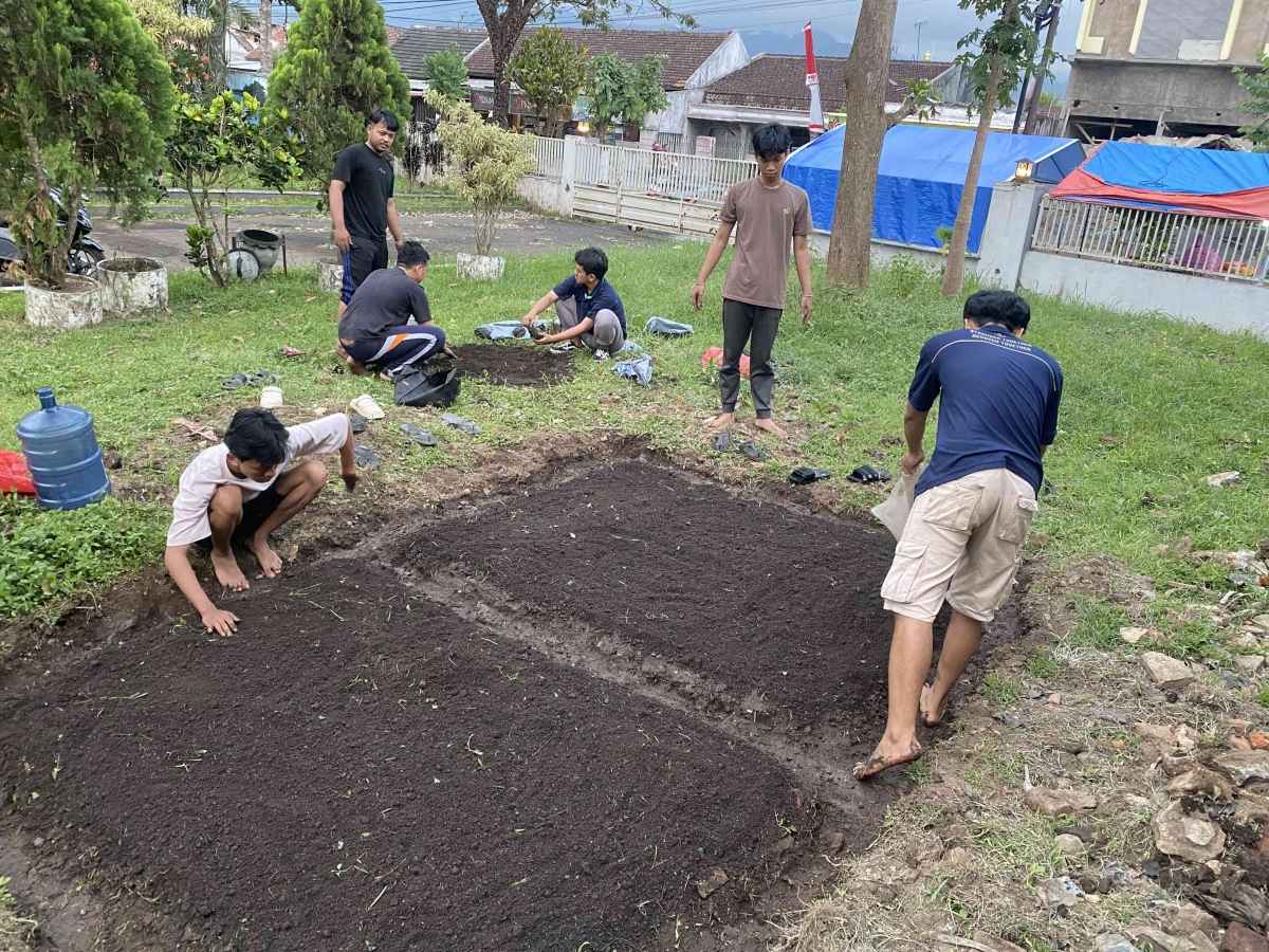 Layout Demplot Sayuran Mahasiswa KKN UM Sukses Bangun Demplot Kangkung di Balai Desa Kemantren ...