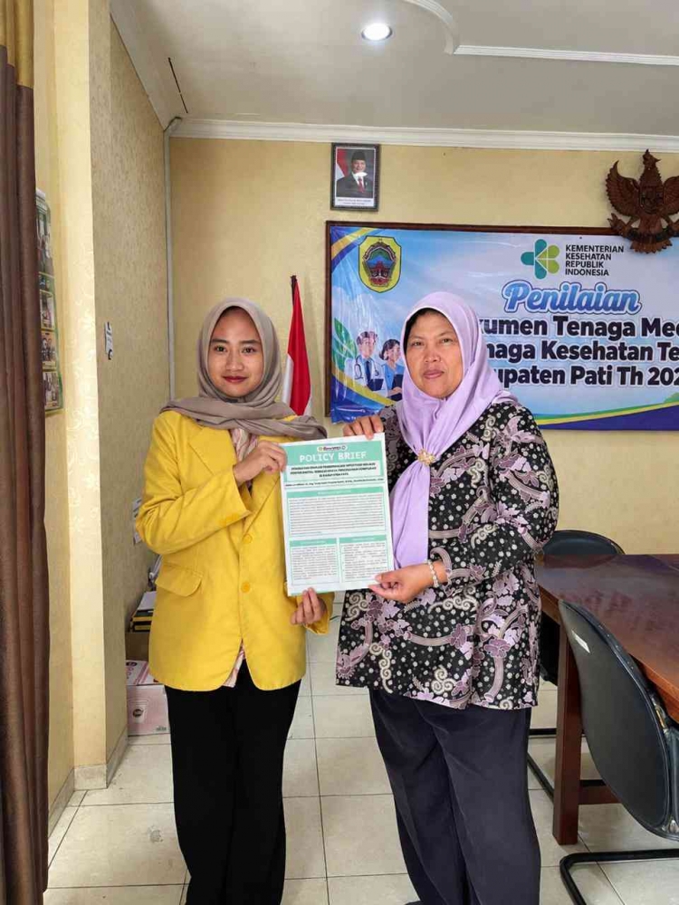 UNNES Public Health Student Hands Hypertension Policy Brief to Pati Health Office