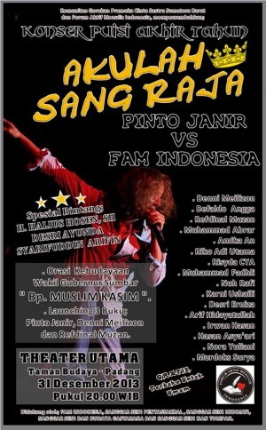 Konser Puisi Akhir Tahun Saatnya Penyair Sufistik Pinto Janir Vs Fam Indonesia Konser Puisi Akhir Tahun Saatnya Penyair Sufistik Pinto Janir Vs Fam Indonesia