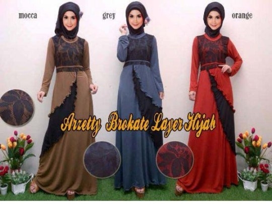 Modifikasi Baju  Gamis  Pesta Brokat  yang Elegan   Modifikasi Baju  Gamis  Pesta Brokat  yang Elegan