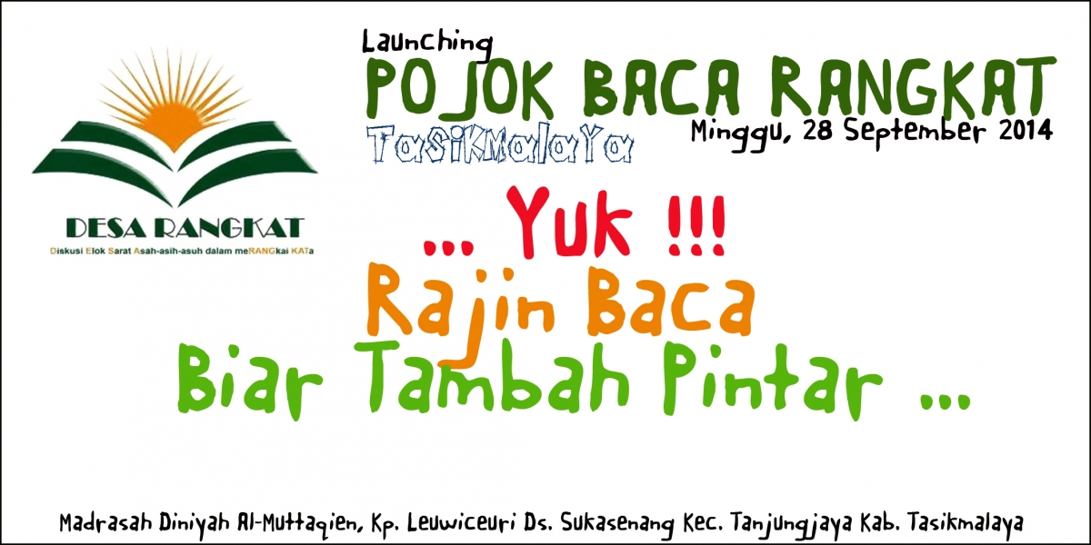 Pojok Baca Rangkat Tasikmalaya Kompasiana com Pojok Baca Rangkat Tasikmalaya Kompasiana com