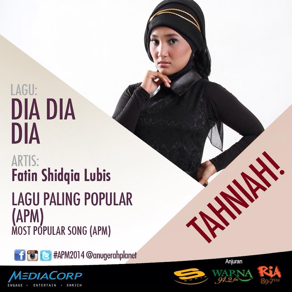 Dipilih oleh Tiga Negara Fatin Menangi Most Popular Song